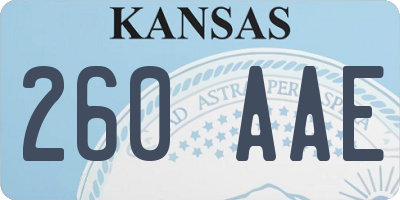 KS license plate 260AAE