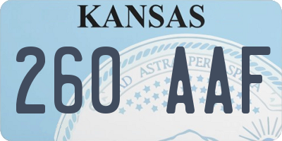 KS license plate 260AAF