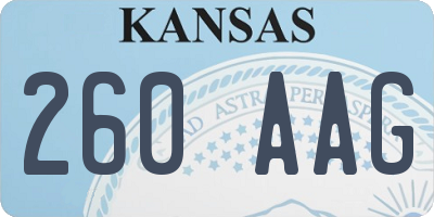 KS license plate 260AAG