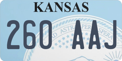 KS license plate 260AAJ