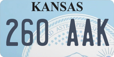 KS license plate 260AAK