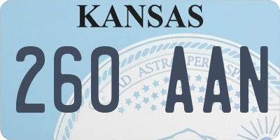 KS license plate 260AAN