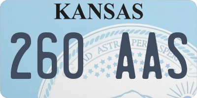 KS license plate 260AAS