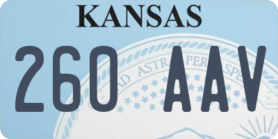 KS license plate 260AAV