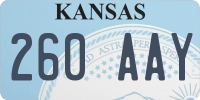 KS license plate 260AAY