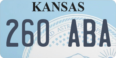 KS license plate 260ABA
