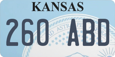 KS license plate 260ABD