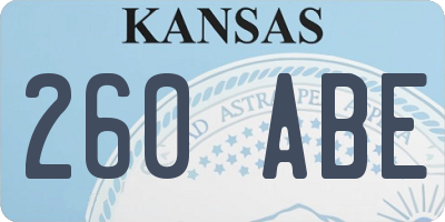 KS license plate 260ABE