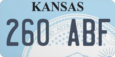 KS license plate 260ABF