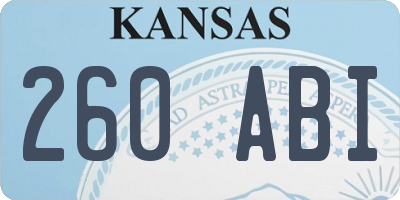 KS license plate 260ABI