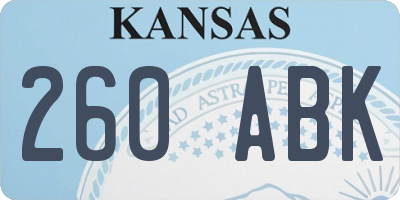 KS license plate 260ABK