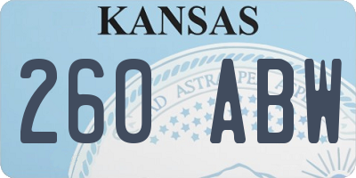 KS license plate 260ABW