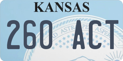 KS license plate 260ACT