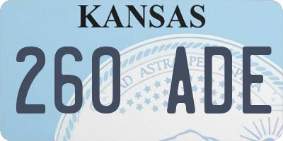 KS license plate 260ADE