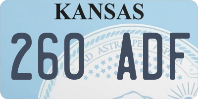 KS license plate 260ADF