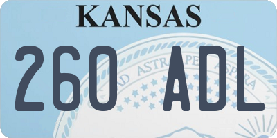 KS license plate 260ADL