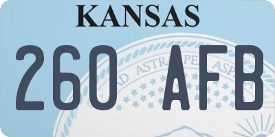 KS license plate 260AFB