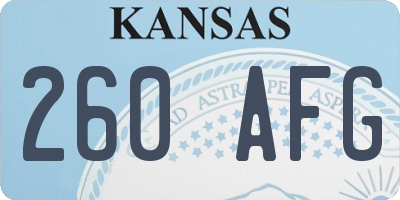 KS license plate 260AFG