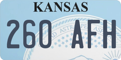 KS license plate 260AFH