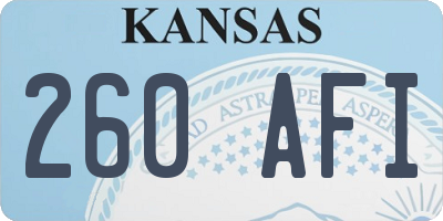 KS license plate 260AFI