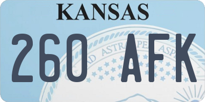 KS license plate 260AFK