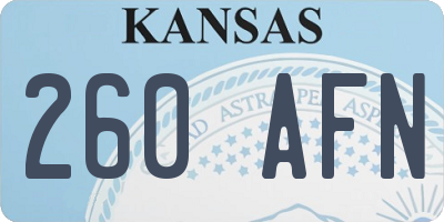 KS license plate 260AFN