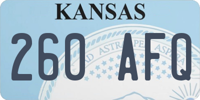 KS license plate 260AFQ