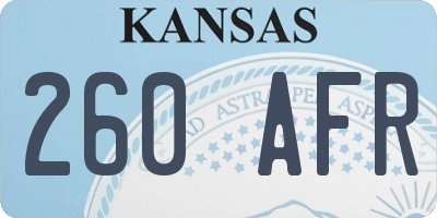 KS license plate 260AFR