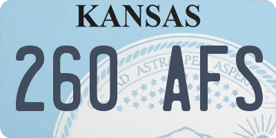 KS license plate 260AFS