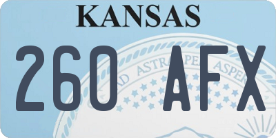 KS license plate 260AFX