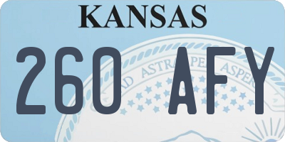 KS license plate 260AFY