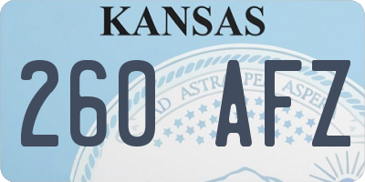 KS license plate 260AFZ