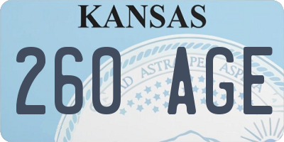 KS license plate 260AGE