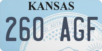 KS license plate 260AGF