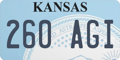 KS license plate 260AGI