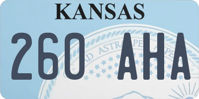 KS license plate 260AHA