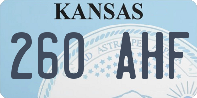 KS license plate 260AHF