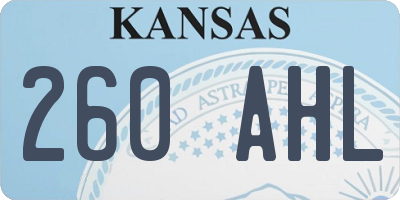 KS license plate 260AHL