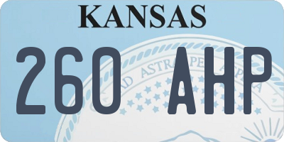 KS license plate 260AHP