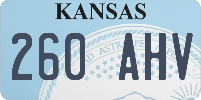 KS license plate 260AHV