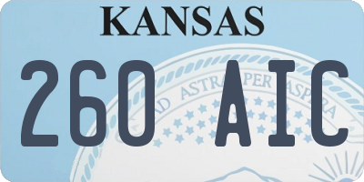 KS license plate 260AIC