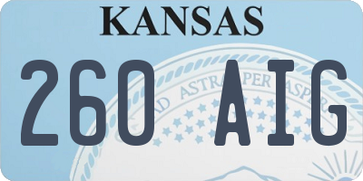 KS license plate 260AIG
