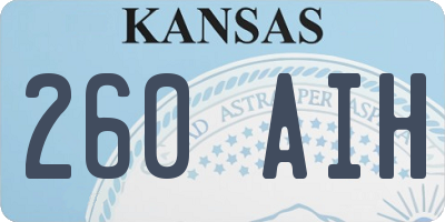 KS license plate 260AIH