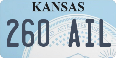 KS license plate 260AIL