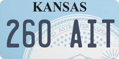KS license plate 260AIT