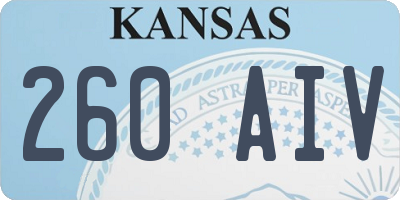 KS license plate 260AIV
