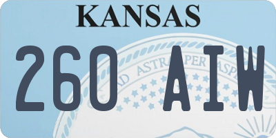 KS license plate 260AIW