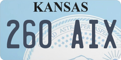 KS license plate 260AIX