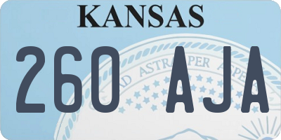 KS license plate 260AJA