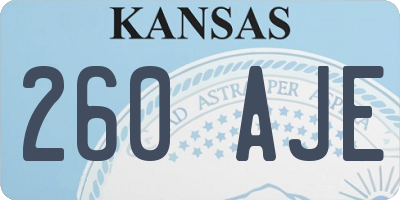 KS license plate 260AJE